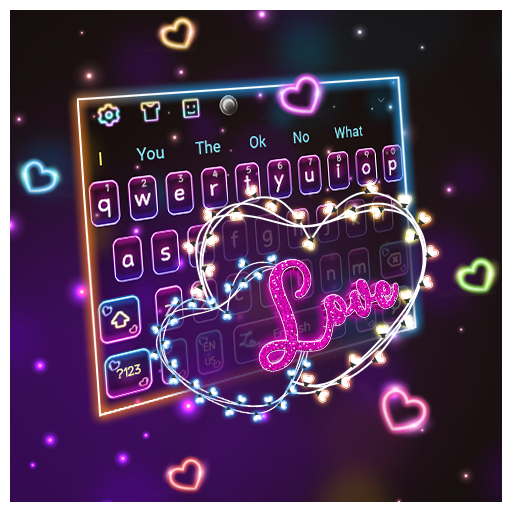 Neon Love Lights Keyboard Theme icon