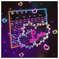 Neon Love Lights Keyboard Theme