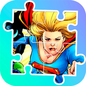 Puzzle of super heroes icon