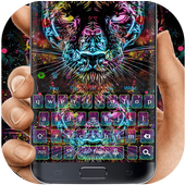 Colored  Neon Leopard  Keyboard icon