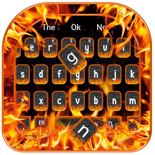 حرق موضوع لوحة المفاتيح النار أيقونة