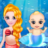 Mermaid New Born Baby - A Mermaid Baby Game icon