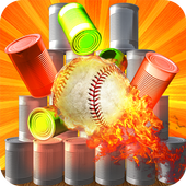 Target cans hit knockdown - throw ball strike cans icon