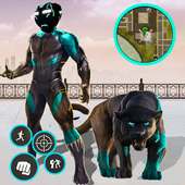 Schwarzer Panther Stickman Rope Hero Gangster Crim