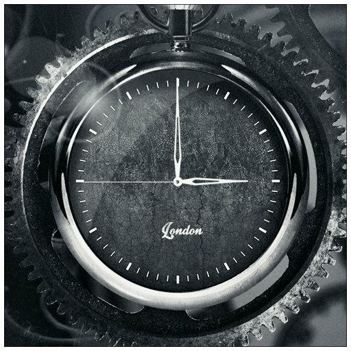 FREE Black Clock - Live Wallpaper icon