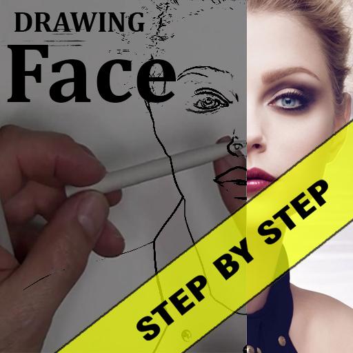Drawing female face icon