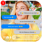 fake call and chat with Rebecca - prank icon
