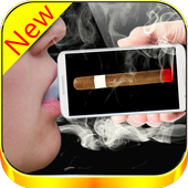 Virtual cigarette smoking icon