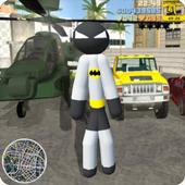 Bat Stickman Rope Hero - Amazing bat Fight icon