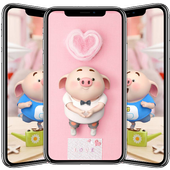 Pig Cute Wallpaper HD OFFLINE أيقونة