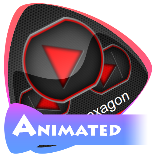 Red hexagon Best Music Theme icon