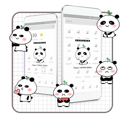 Cute Panda Girl Theme icon