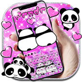 Pink Love Panda keyboard icon