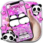 Pink Love Panda keyboard on 9Apps