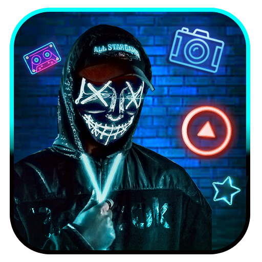 Neon, Mask, Man Themes, Live Wallpaper icon
