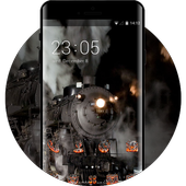 Steam punk theme smoke road train wallpaper icon