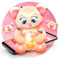 Pink Cartoon Teddy Bear Theme on 9Apps