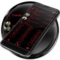 Dialer Theme Circle Black Red on 9Apps