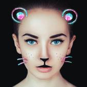 snap photo cat face أيقونة