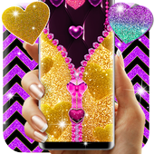 Glitter zipper lock screen icon