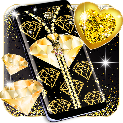 Gold diamond lock screen icon