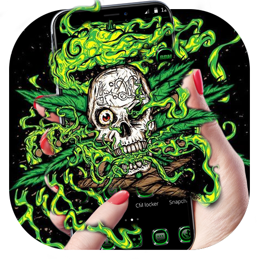 Green Weed Skull Theme icon