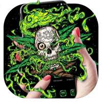 Green Weed Skull Theme on 9Apps