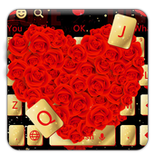 Tastiera Golden Red Love Rose icon