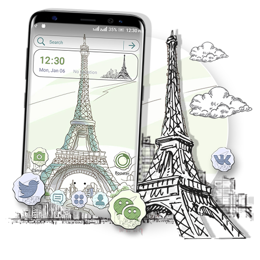 Sketch Eiffel Tower Theme icon