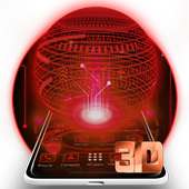 Tema Hologram Bertenaga Surya Merah 3D on 9Apps