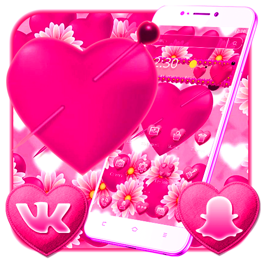 Розовая цветочная тема иконка