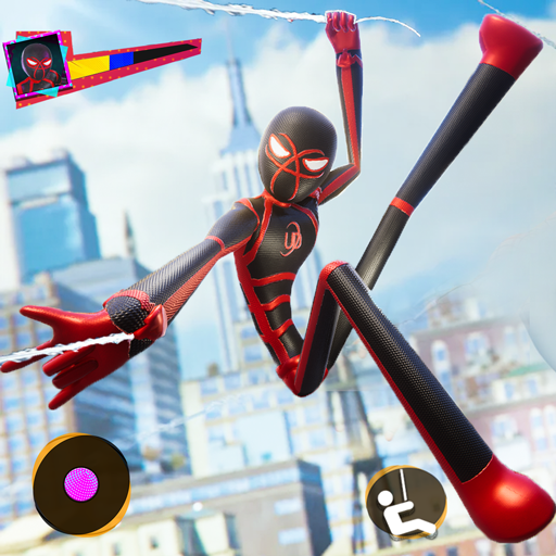 Stickman Spider Rope- Flying Hero Crime City Games icon