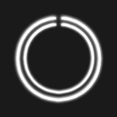 White C-Circle Neon Clock icon