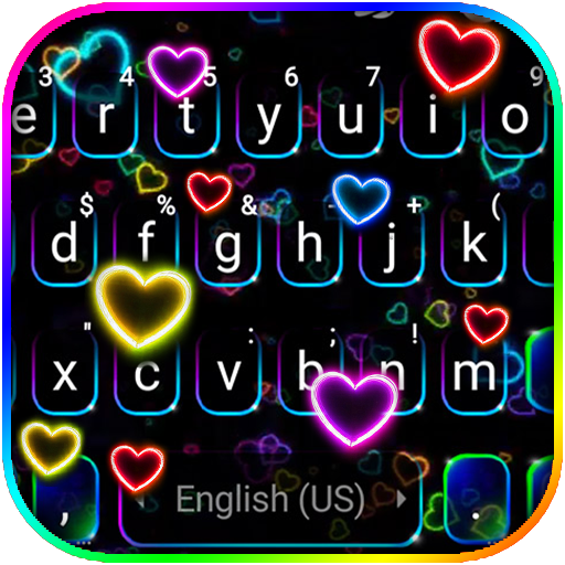 Neon Hearts Keyboard Theme icon
