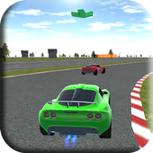 Race in car 3D icon