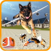 Flying Police chase Dog icon
