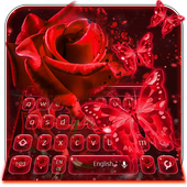 लाल गुलाब तितली कीबोर्ड आइकन