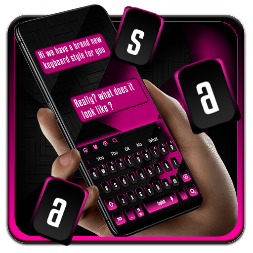 Classic Pink and Black Keyboard icon
