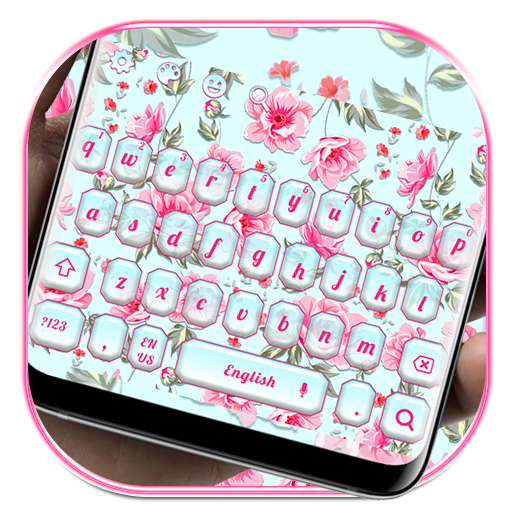 Lovely Pink Floral Flower Keyboard icon
