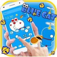 Kawaii Blue Cute Cat Cartoon Wallpaper Theme on 9Apps