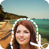 Cut Paste Photo Beach icon