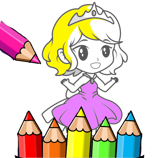 coloring little princess icon