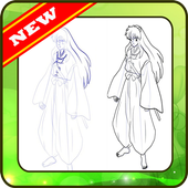 Рисунок Инуяша шаг за шагом иконка