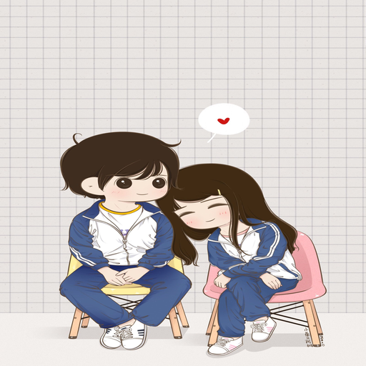 cute cartoon couple wallpaper icon