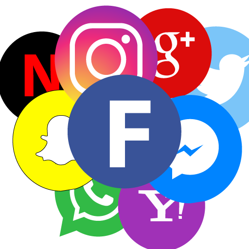 All social media and social network in one app icon