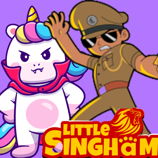 Little singham game Unicorn Singham in candy trap icon