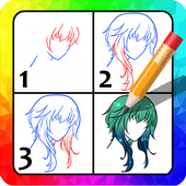 How to draw anime hair icon