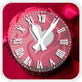 Fluffy Clock Hearts LWP icon