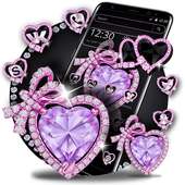 Purple Diamond Bow Heart Theme on 9Apps