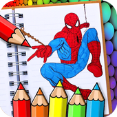 Learn to color the amazing Spider-man icon